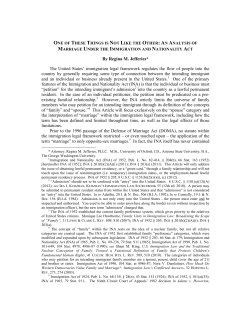By Regina M. Jefferies* The United States` immigration legal