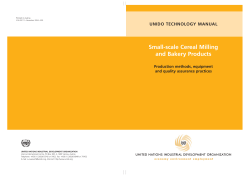 and Bakery Products Small-scale Cereal Milling