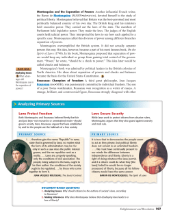 the Baron de Montesquieu (MAHN•tuh•SKYOO), devoted himself to