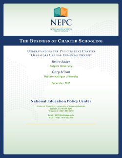The Business of Charter Schooling - National Education Policy Center