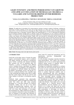 light intensity and photo period effect on growth and lipid