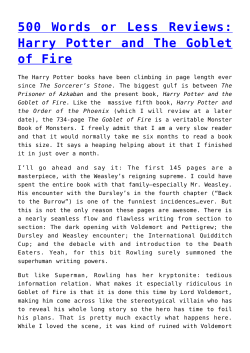 500 Words or Less Reviews: Harry Potter and