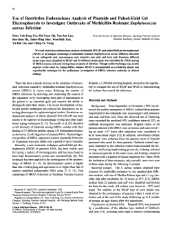 Use of Restriction Endonuclease Analysis of Plasmids and Pulsed