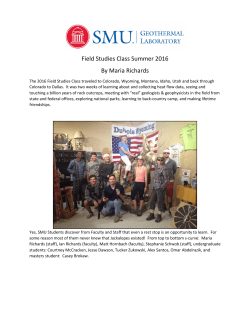 2016 Field Studies Report