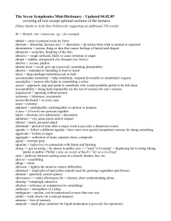 The Seven Symphonies Mini-Dictionary : Updated 04.02.05