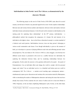 Individualism in John Fowles` novel The Collector, as demonstrated