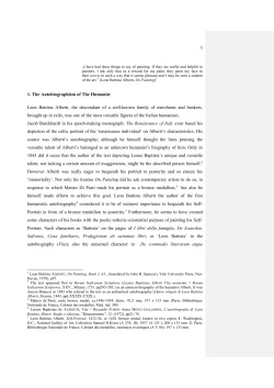 1. The Autobiographism of The Humanist Leon Battista Alberti, the