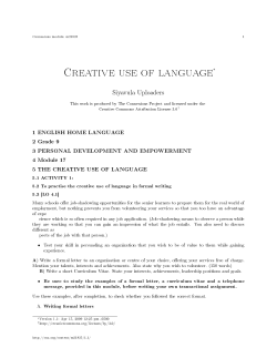 Creative use of language&lowast;