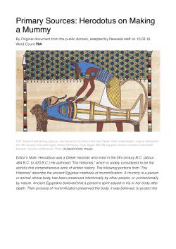 Primary Sources: Herodotus on Making a Mummy