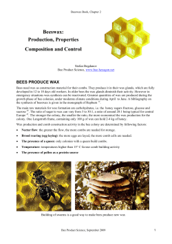 Beeswax: Production, Properties Composition and Control