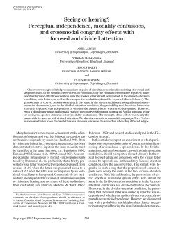 Seeing or hearing? - Center for Visual Cognition