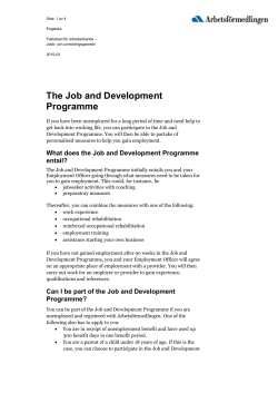 The Job and Development Programme