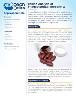 Raman Analysis of Pharmaceutical Ingredients