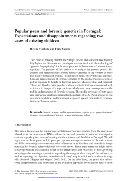Popular press and forensic genetics in Portugal