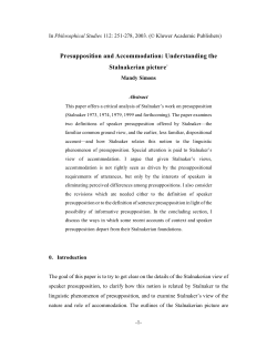 Presupposition and Accommodation
