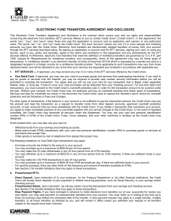 Electronic Fund Transfers Agreement and