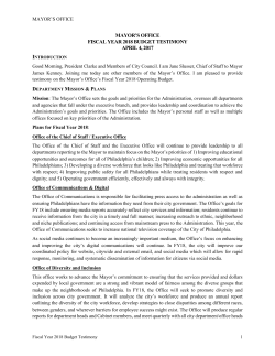 Mayor`s Office Testimony &ndash; April 4, 2017
