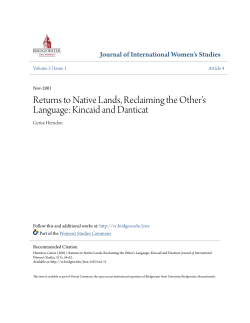 Returns to Native Lands, Reclaiming the Other`s Language: Kincaid