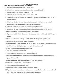 Level One Countdown Round Questions