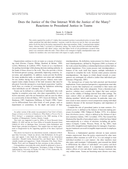 Does the Justice of the One Interact With the Justice of the