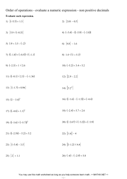 Order of operations - evaluate a numeric expression