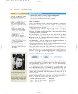 Section 1.1 A Preview of Calculus What Is Calculus?