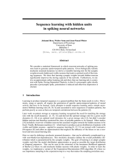 Sequence learning with hidden units in spiking neural networks