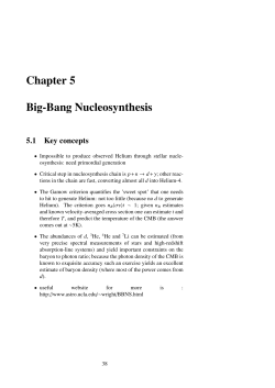 Chapter 5 Big-Bang Nucleosynthesis