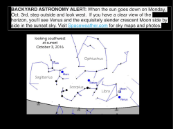 BACKYARD ASTRONOMY ALERT: When the sun