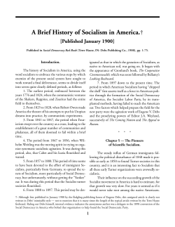 A Brief History of Socialism in America.