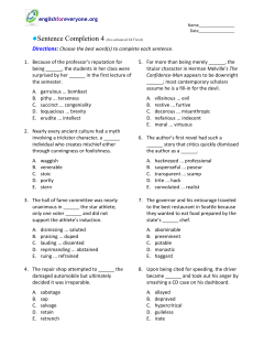 Sentence Completion 4 (low-advanced SAT level)