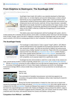 From Dolphins to Destroyers: The ScanEagle UAV