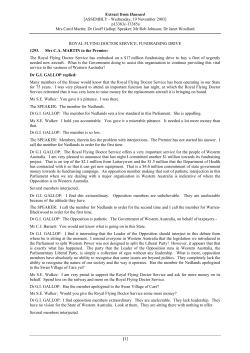Extract from Hansard - Parliament of Western Australia
