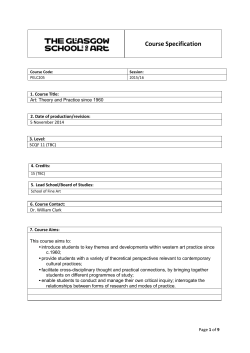 Course Specification - Glasgow School of Art