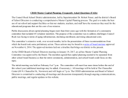 CRSD Master Capital Planning: Frequently Asked Questions (FAQs