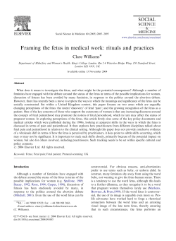 Framing the fetus in medical work: rituals and practices