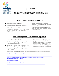 2011-2012 Maury Classroom Supply List