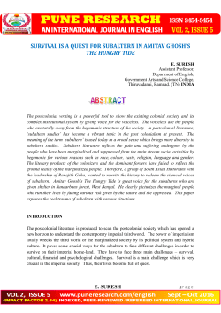 survival is a quest for subaltern in amitav ghosh`s the hungry tide