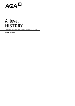A-level History Specimen mark scheme Paper 2S