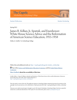 James R. Killian, Jr., Sputnik, and Eisenhower: White House