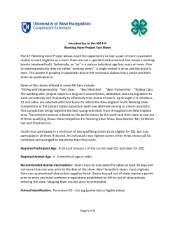 NH 4-H Working Steer Project Fact Sheet