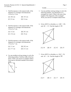 Geometry Practice G.CO.C.11: Special Quadrilaterals 1 Page
