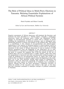 The Role of Political Ideas in Multi-Party Elections - DORAS