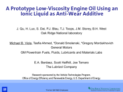 A Prototype Low-Viscosity Engine Oil Using an Ionic Liquid