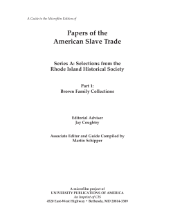 Papers of the American Slave Trade