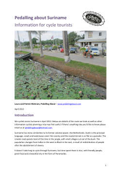 Pedalling about Suriname Information for cycle tourists