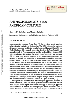 Anthropologists View American Culture