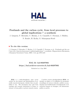 Peatlands and the carbon cycle: from local processes to - HAL-Insu