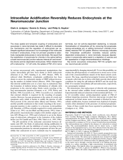 Intracellular Acidification Reversibly Reduces Endocytosis at the