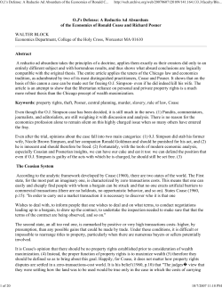 O.J.`s Defense: A Reductio Ad Absurdum of the